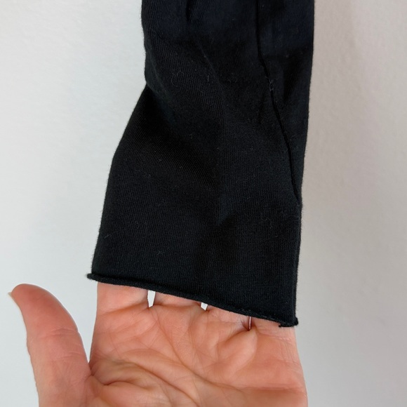 Brandy Melville Wide Neck Black Long Sleeve Shirt comfortable - Picture 4 of 6